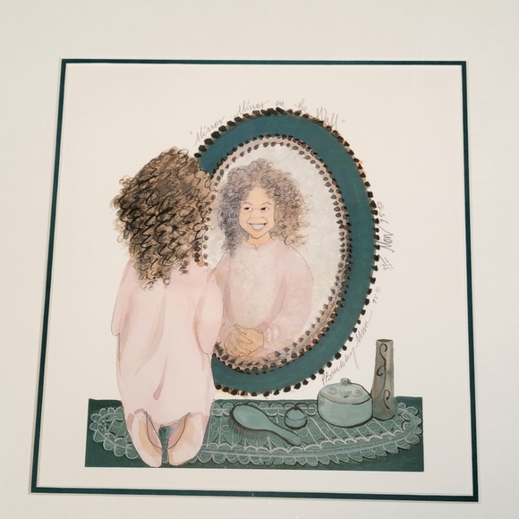 P Buckley Moss Mirror Mirror on the Wall Signed Print of Girl - Picture 8 of 11